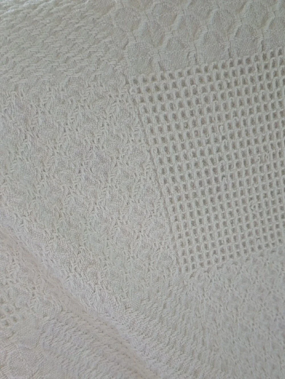 VINTAGE Textured Cream Throw Blanket - Brand